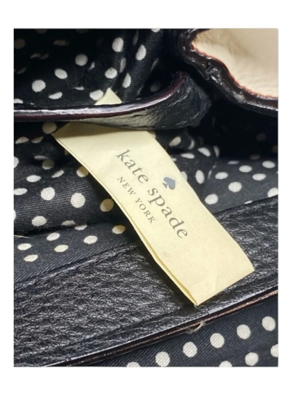 kate spade  Magnolia Park Large Two Tone Leather Satchel Handbag  Black Ivory